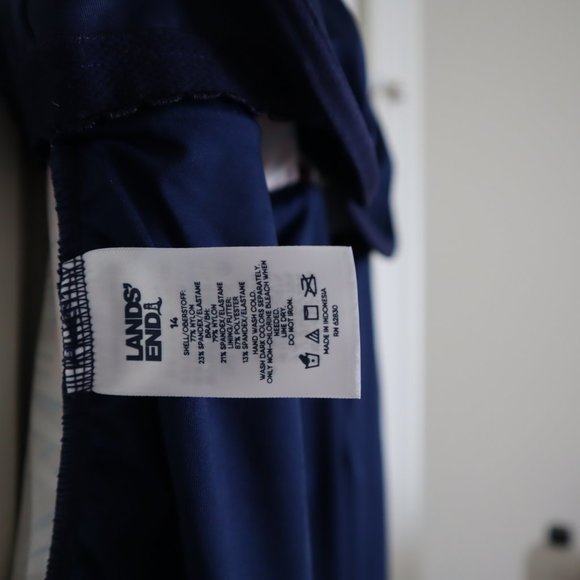 Lands' End Floral Swim Top - Blue and Brown - Picture 7 of 10